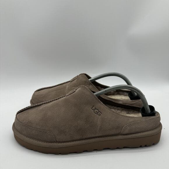 Mens Size 10 Ugg Marcman Premium Suede Caribou Clog Shearling Lining - Picture 4 of 11